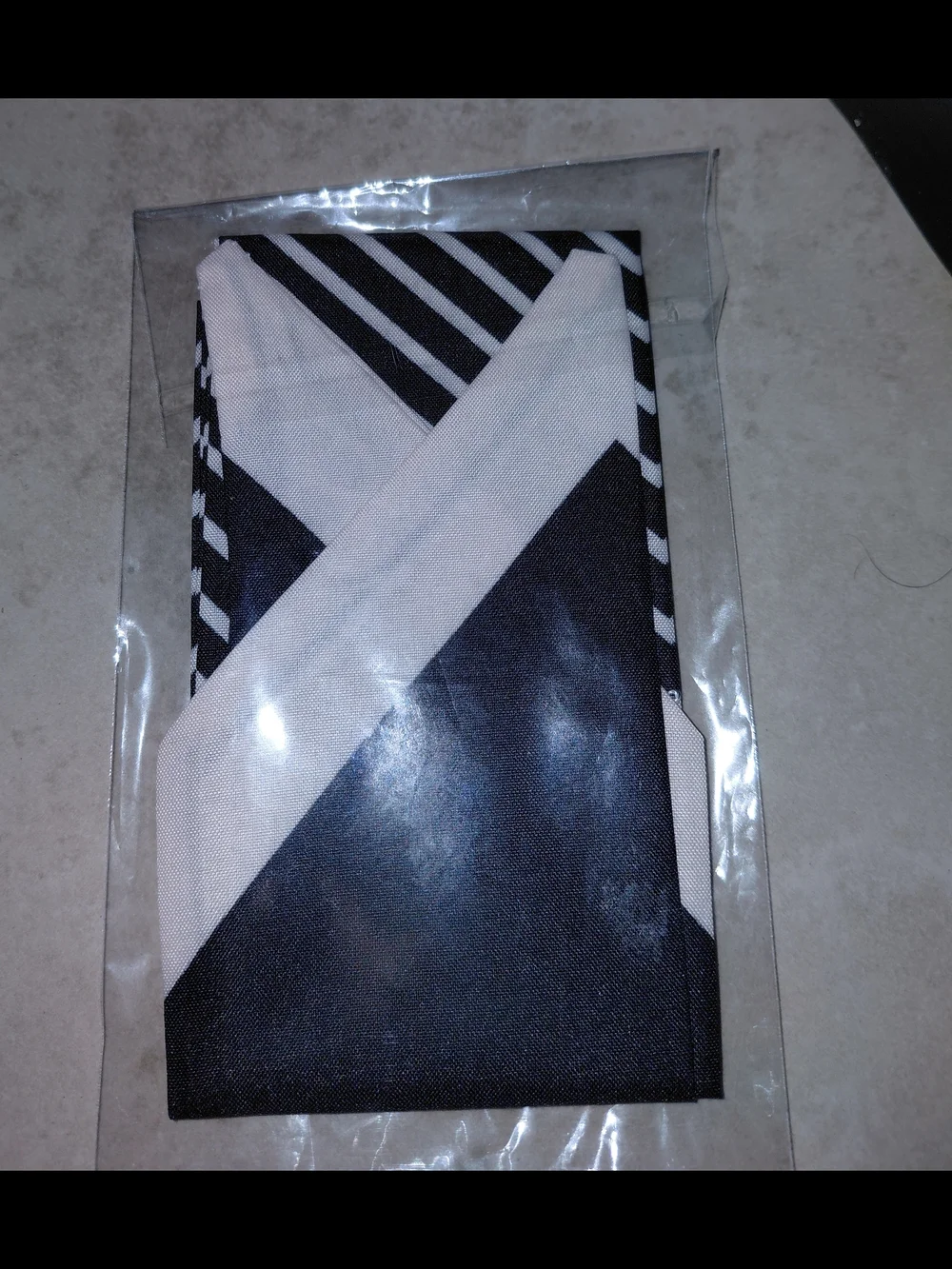 Striped Black and White Purse Scarf - Picture 2 of 2